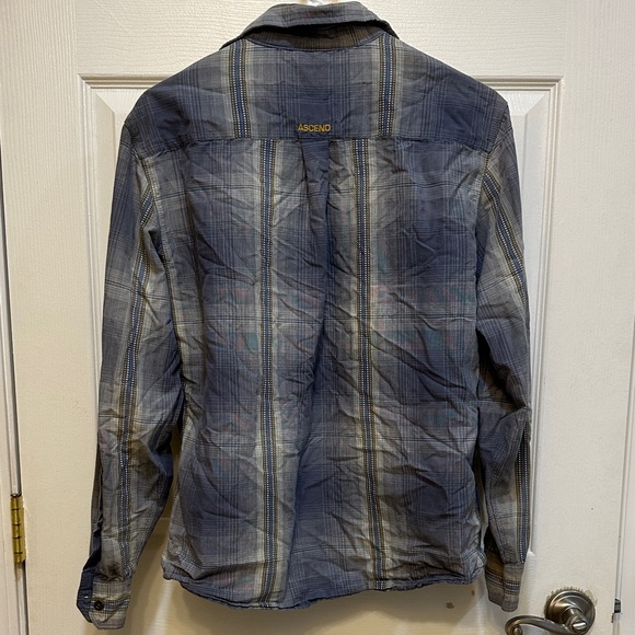 Ascend Gray and Blue Plaid Shirt Jacket - Picture 2 of 8